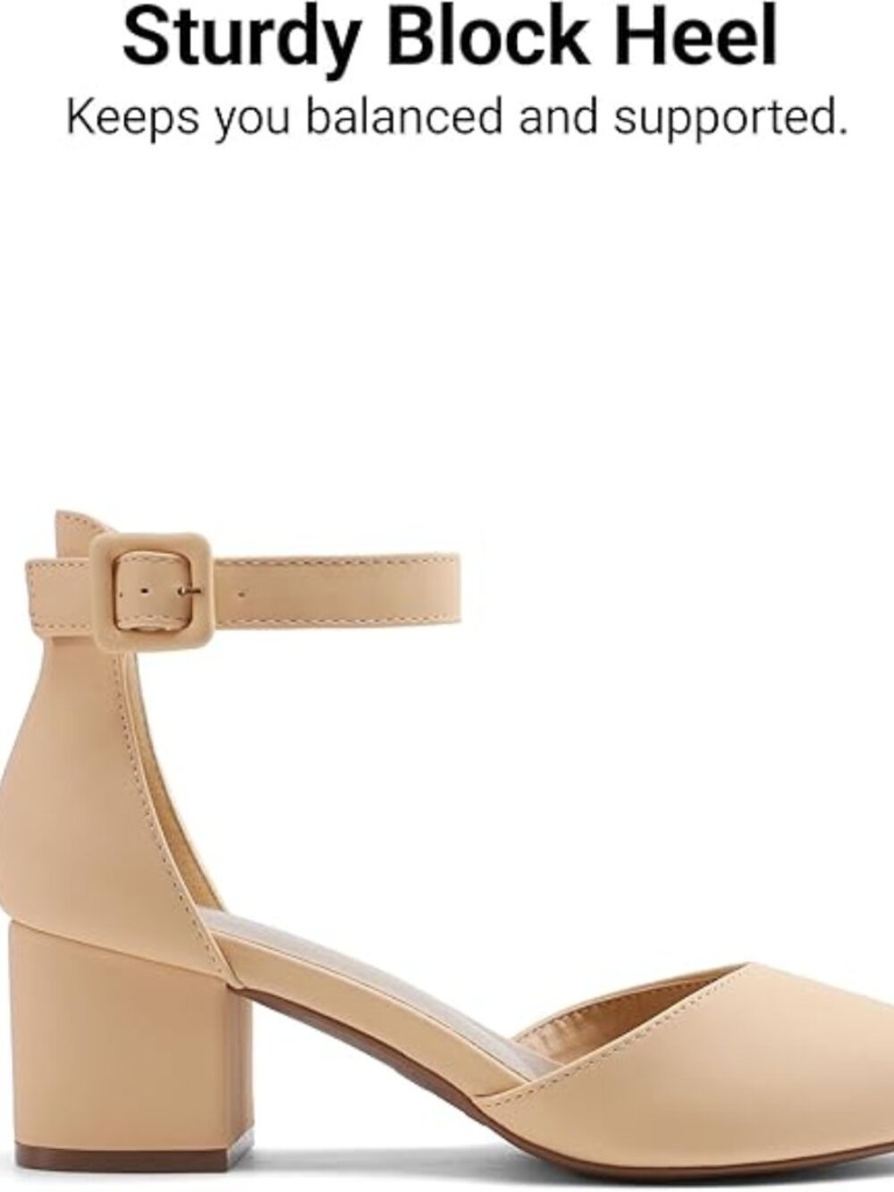 DREAM PAIRS ANNEE Pointed Toe Low 2 Inch Chunky Heels Pump Shoes
